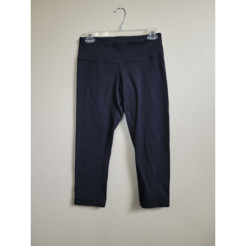 Lululemon Leggings Womens 6 Black Capri Mid Rise Yoga Athletic Pants Stretch‎